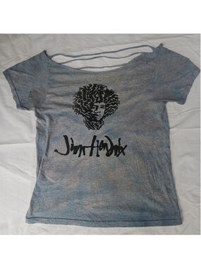 Jimi Hendrix Shirt Adult Medium Gray Lightweight 60s Rock
